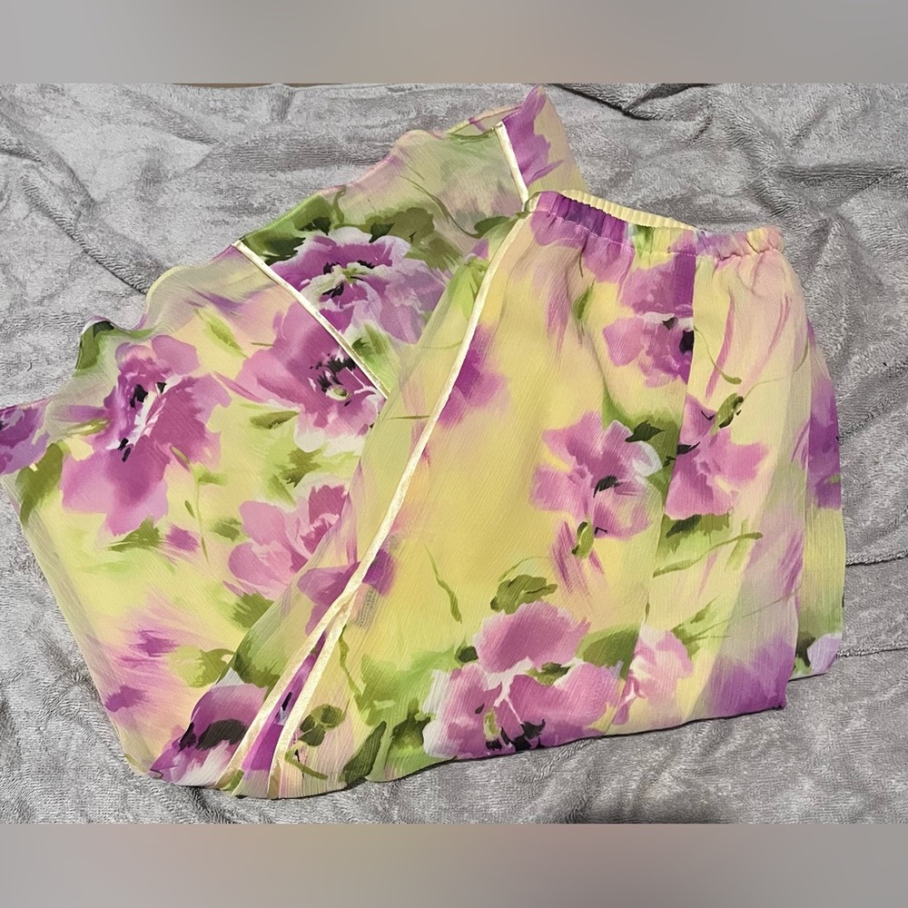 Yellow Floral Mid skirt size 8